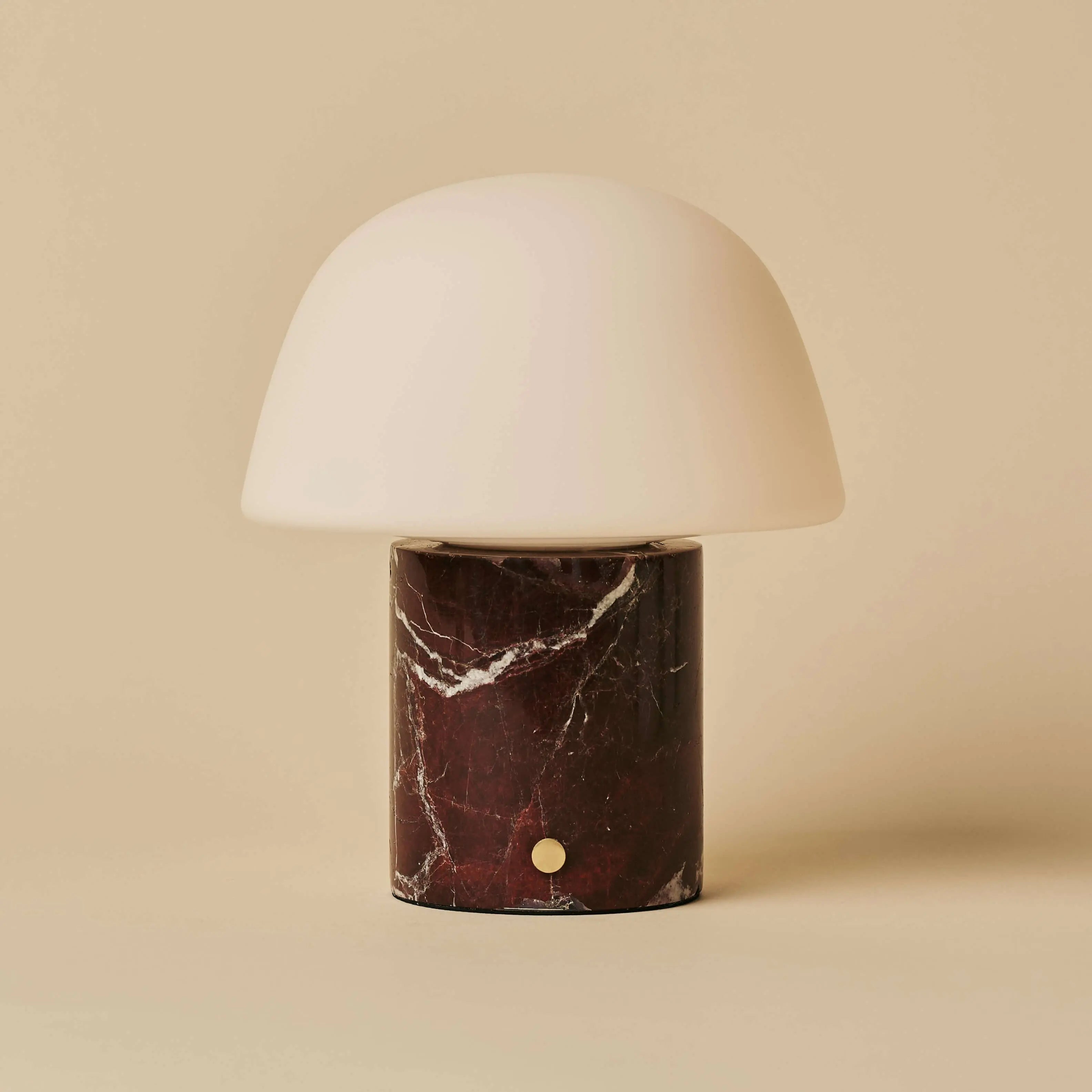 Maes Red / Rosso Levanto – Elegant Marble Rechargeable Table Lamp, Up to 100 Hours of Illumination, Stylish and Functional