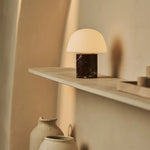 Maes Red / Rosso Levanto – Elegant Marble Rechargeable Table Lamp, Up to 100 Hours of Illumination, Stylish and Functional