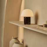 Maes Red / Rosso Levanto – Elegant Marble Rechargeable Table Lamp, Up to 100 Hours of Illumination, Stylish and Functional