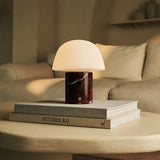 Maes Red / Rosso Levanto – Elegant Marble Rechargeable Table Lamp, Up to 100 Hours of Illumination, Stylish and Functional