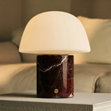 Maes Red / Rosso Levanto – Elegant Marble Rechargeable Table Lamp, Up to 100 Hours of Illumination, Stylish and Functional