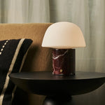 Maes Red / Rosso Levanto – Elegant Marble Rechargeable Table Lamp, Up to 100 Hours of Illumination, Stylish and Functional