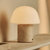 Maes Beige / Travertino Classico – Elegant Travertine Rechargeable Table Lamp, Up to 100 Hours of Illumination, Stylish and Functional