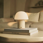 Maes Beige / Travertino Classico – Elegant Travertine Rechargeable Table Lamp, Up to 100 Hours of Illumination, Stylish and Functional