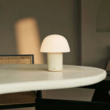 Maes Beige / Travertino Classico – Elegant Travertine Rechargeable Table Lamp, Up to 100 Hours of Illumination, Stylish and Functional
