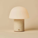 Maes Beige / Travertino Classico – Elegant Travertine Rechargeable Table Lamp, Up to 100 Hours of Illumination, Stylish and Functional