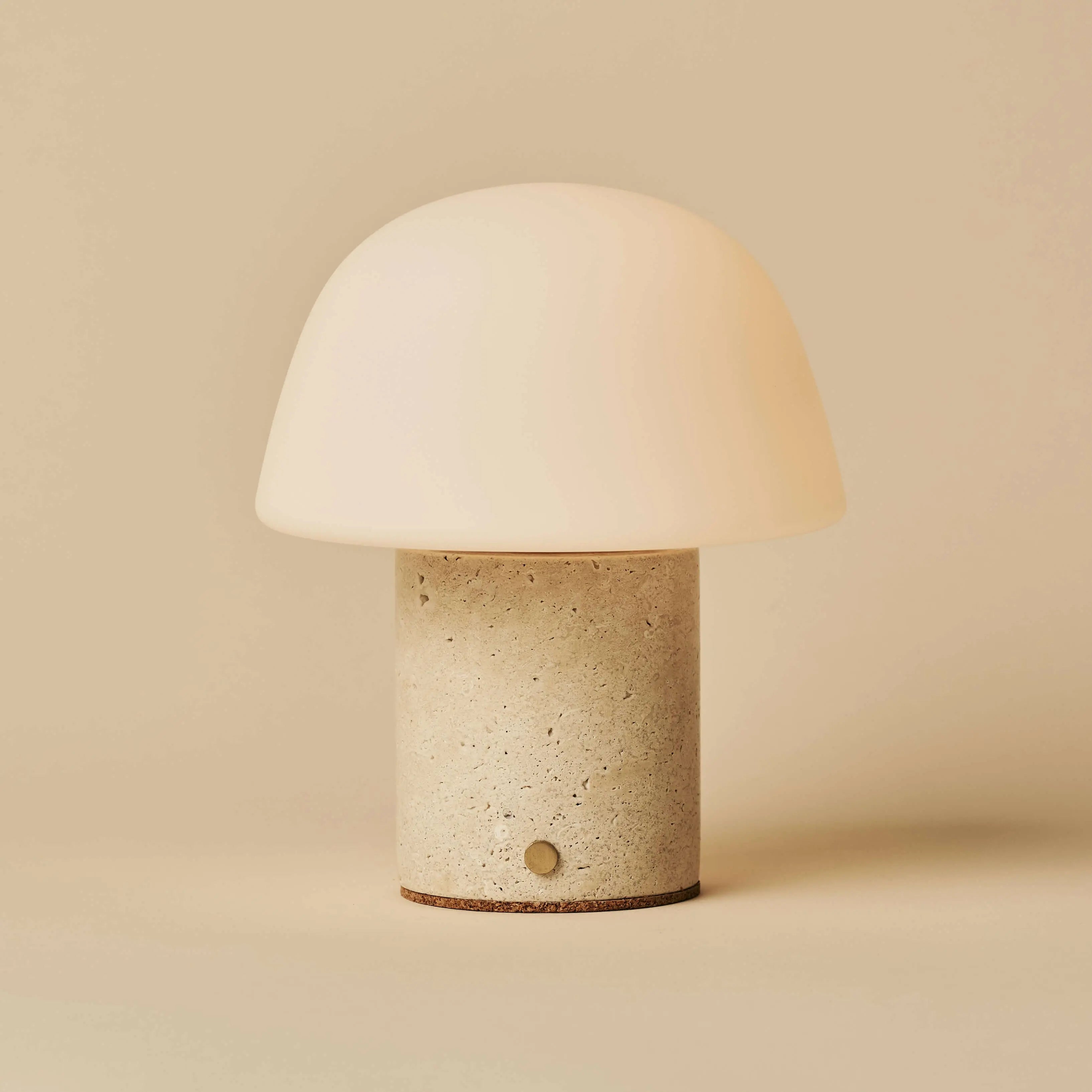 Maes Beige / Travertino Classico – Elegant Travertine Rechargeable Table Lamp, Up to 100 Hours of Illumination, Stylish and Functional