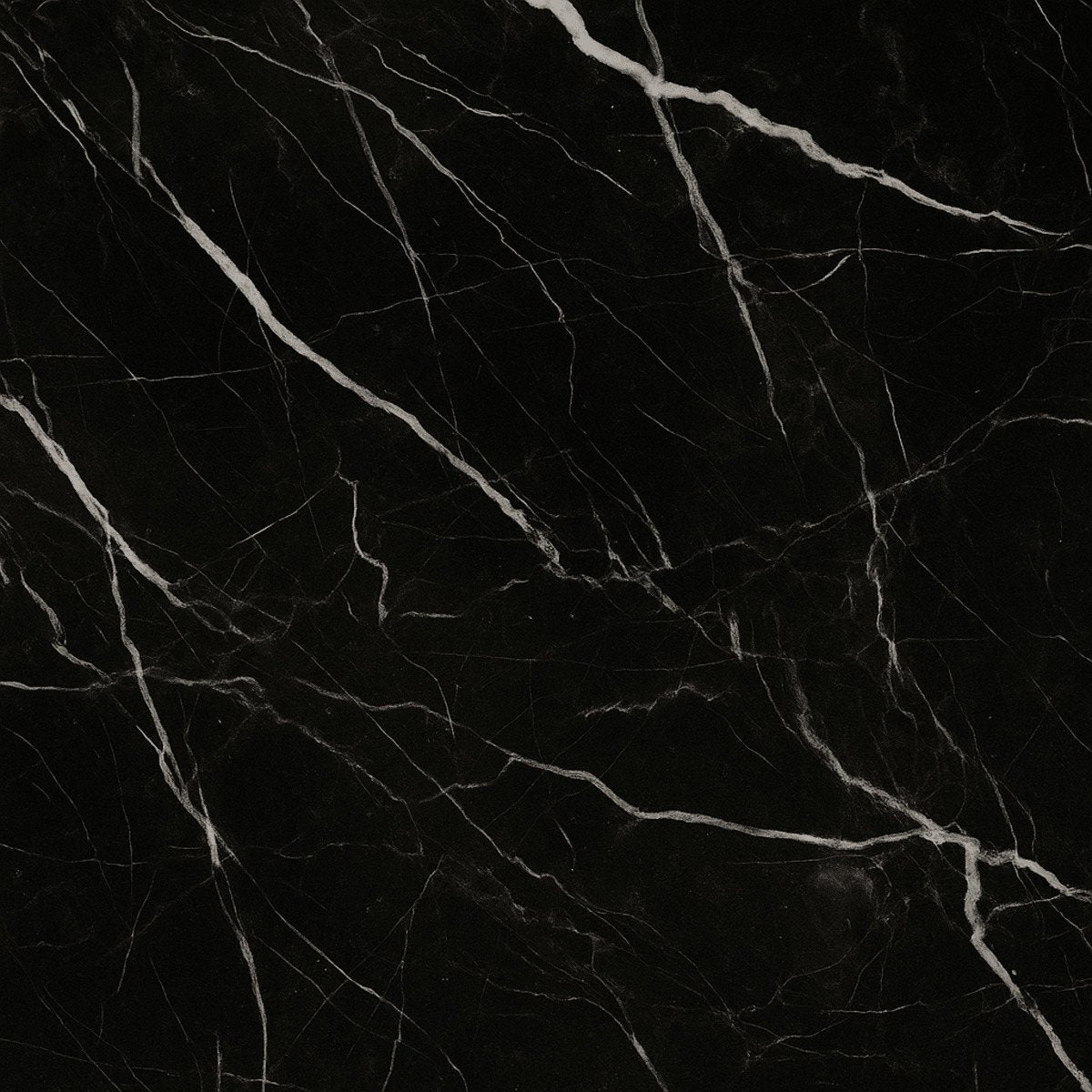 Close-up of black Nero Marquina marble veining on the Onoda Small rechargeable table lamp