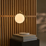 Madison Marble Lamp with Frosted Glass Globe – Elegant Table Lamp Tavellio