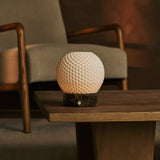 Vela Hellbraun Holz Marmor Kabellose Tischlampe 