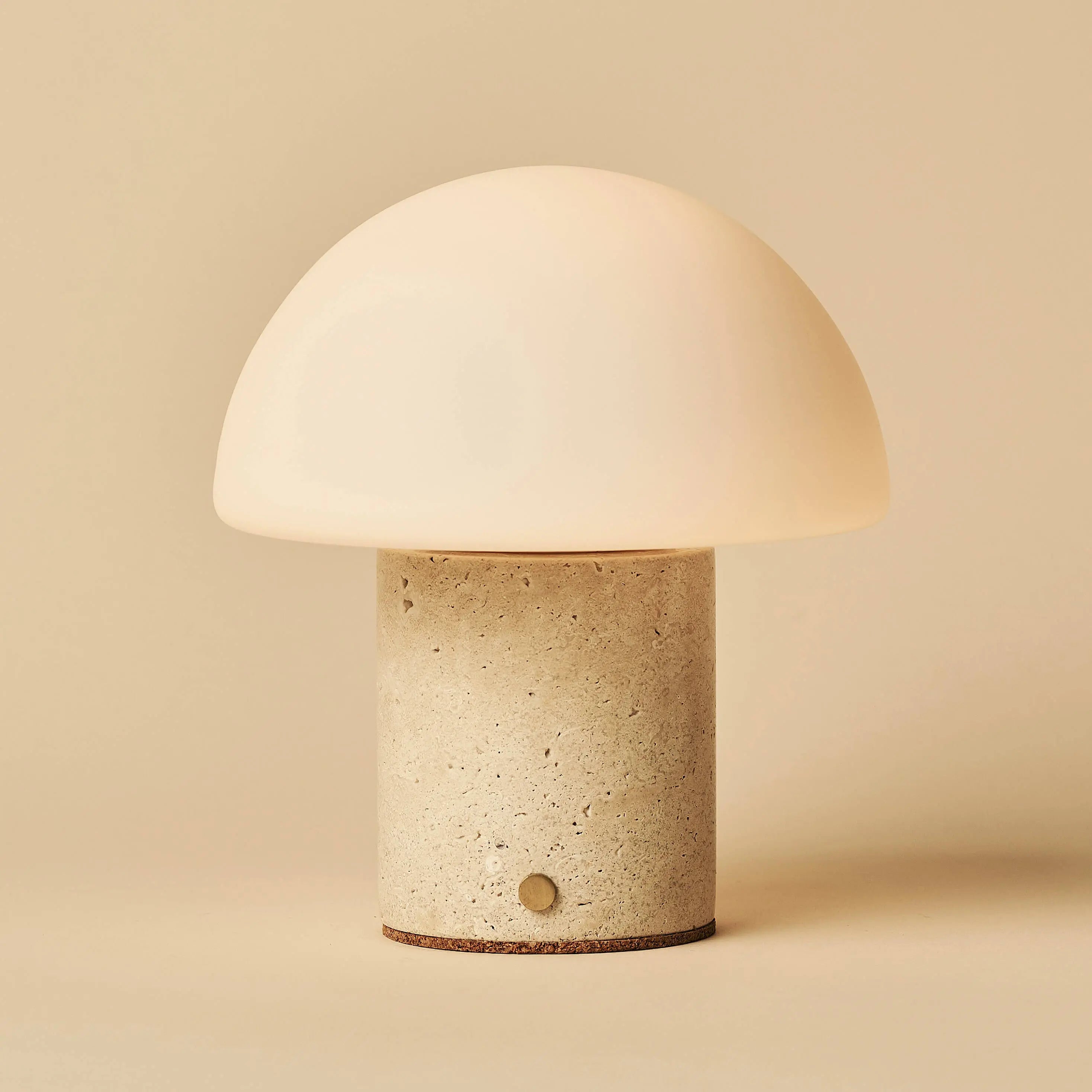 Maris Beige / Travertino Classico – Classic Travertine Rechargeable Table Lamp with 3 Light Colors & Dimming Function
