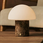 Maris Brown / Emeperador Dark – Classic Marble Rechargeable Table Lamp with 3 Light Colors & Dimming Function