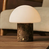 Maris Brown / Emeperador Dark – Classic Marble Rechargeable Table Lamp with 3 Light Colors & Dimming Function