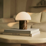 Maris Brown / Emeperador Dark – Classic Marble Rechargeable Table Lamp with 3 Light Colors & Dimming Function