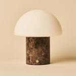 Maris Brown / Emeperador Dark – Classic Marble Rechargeable Table Lamp with 3 Light Colors & Dimming Function