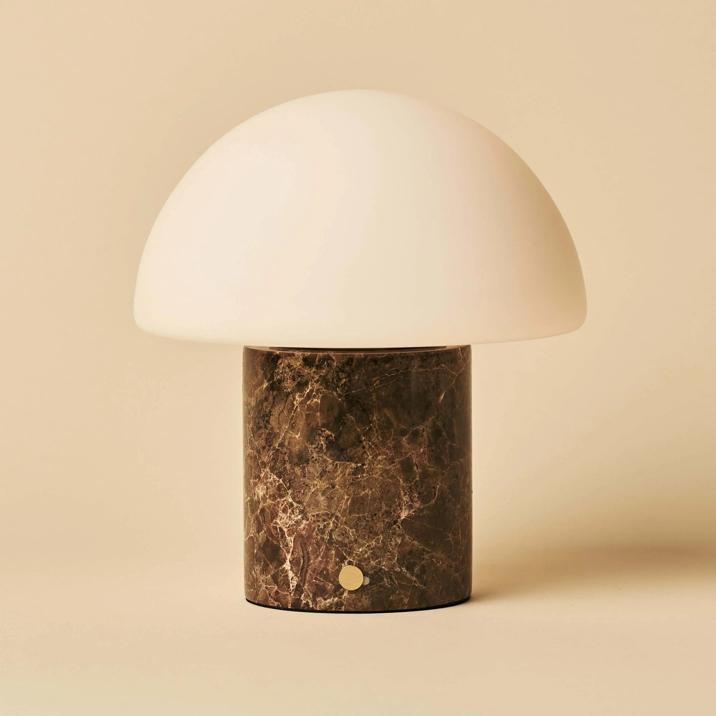 Maris Brown / Emeperador Dark – Classic Marble Rechargeable Table Lamp with 3 Light Colors & Dimming Function