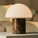 Maris Brown / Emeperador Dark – Classic Marble Rechargeable Table Lamp with 3 Light Colors & Dimming Function