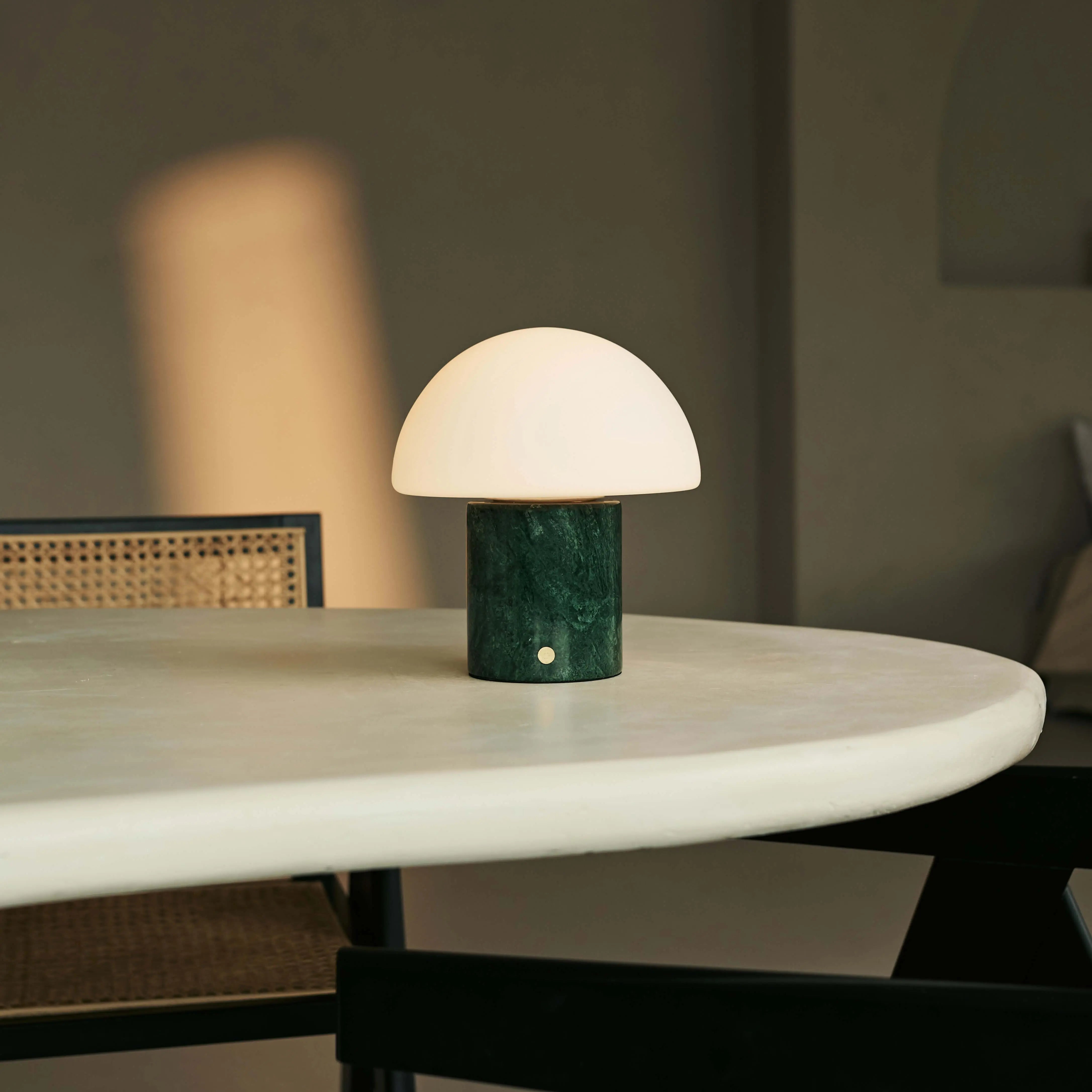 Maris Green / Verde Alpi – Classic Marble Rechargeable Table Lamp with 3 Light Colors & Dimming Function