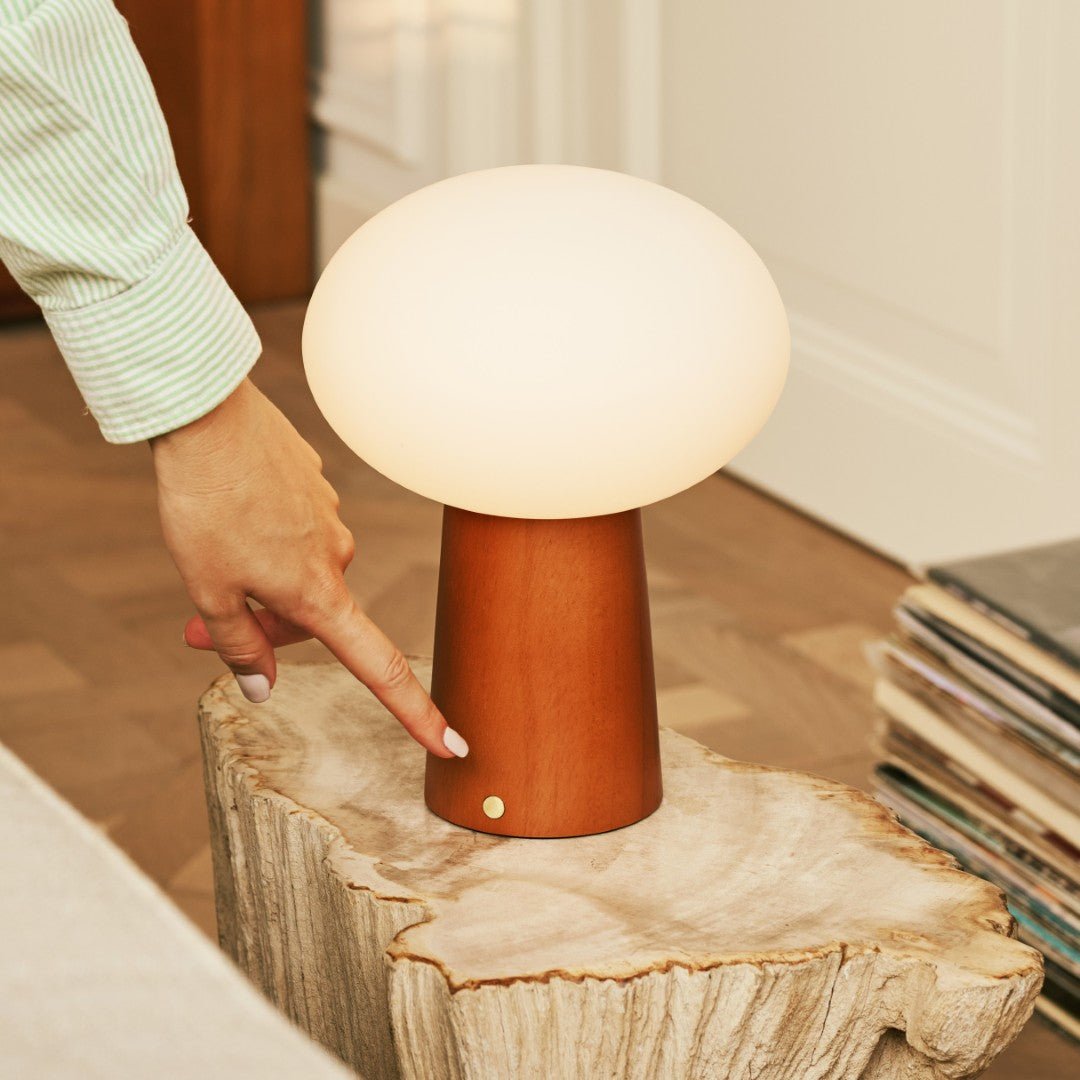 Max Chestnut Wooden Cordless and Rechargeable Lamp – Eco-Friendly Design
