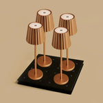 Combi Set Professional – 4 x Maya Copper Rechargeable Table Lamps & 1 x Amstel Wireless Charging Station with Qi-Technology Tavellio