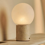 Metsu Beige / Travertino Classico – Classic Travertine Rechargeable Table Lamp with 3 Light Colors & Dimming Function