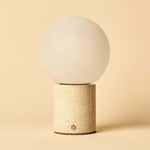 Metsu Beige / Travertino Classico – Classic Travertine Rechargeable Table Lamp with 3 Light Colors & Dimming Function