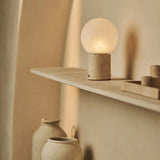 Metsu Beige / Travertino Classico – Classic Travertine Rechargeable Table Lamp with 3 Light Colors & Dimming Function