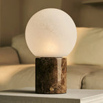 Metsu Brown / Emeperador Dark – Classic Marble Rechargeable Table Lamp with 3 Light Colors & Dimming Function