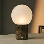 Metsu Brown / Emeperador Dark – Classic Marble Rechargeable Table Lamp with 3 Light Colors & Dimming Function