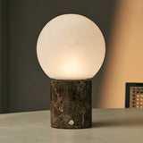 Metsu Brown / Emeperador Dark – Classic Marble Rechargeable Table Lamp with 3 Light Colors & Dimming Function