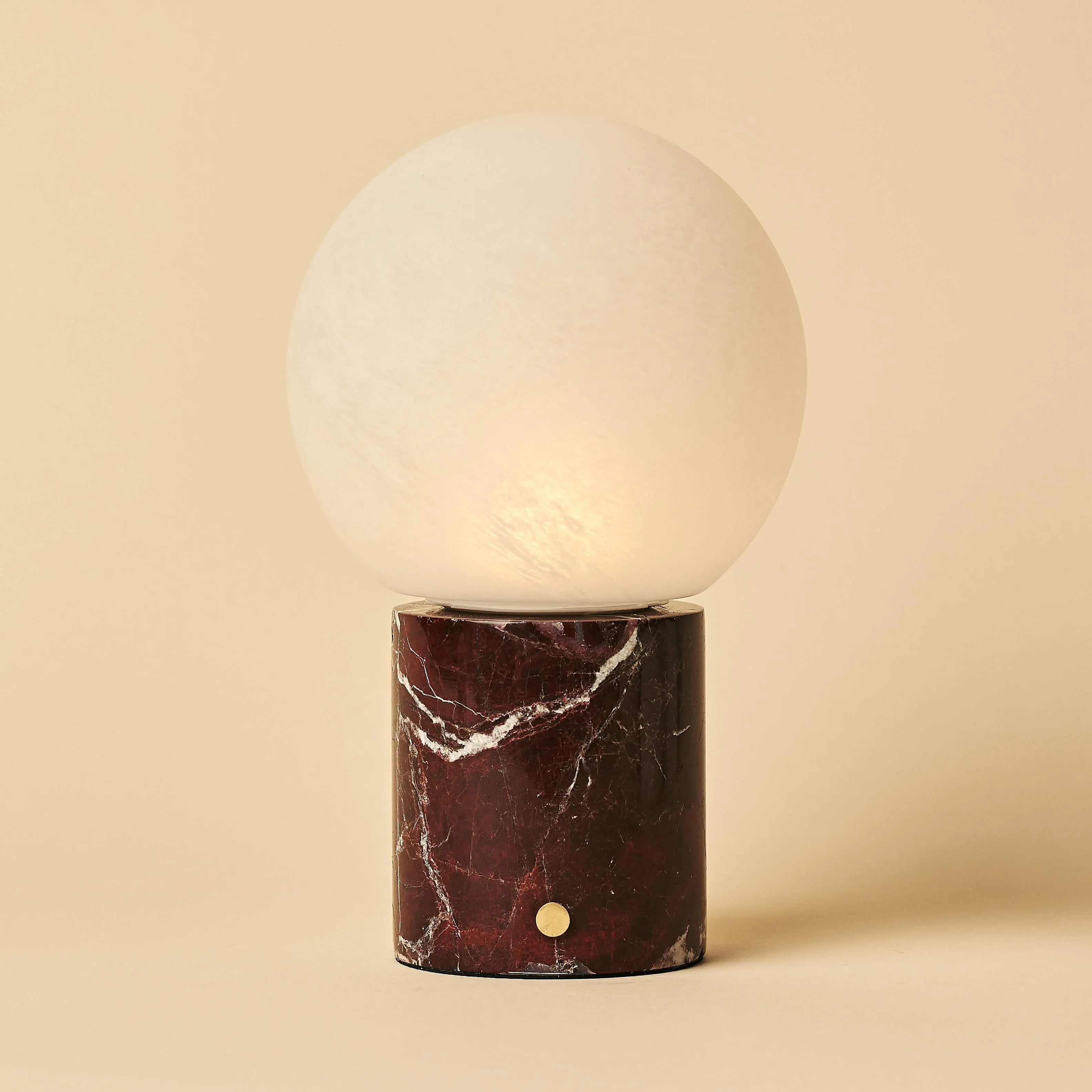 Metsu Red/ Rosso Levanto  – Classic Marble Rechargeable Table Lamp with 3 Light Colors & Dimming Function