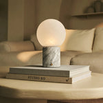 Metsu White / Bianco Statuarietto  – Classic Marble Rechargeable Table Lamp with 3 Light Colors & Dimming Function