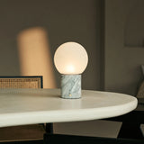 Metsu White / Bianco Statuarietto  – Classic Marble Rechargeable Table Lamp with 3 Light Colors & Dimming Function