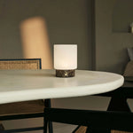 Millet Brown / Emeperador Dark – Marble Rechargeable Table Lamp – 3 Light Modes, Cordless & With Glass Interchangeable Lampshade