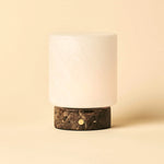 Millet Brown / Emeperador Dark – Marble Rechargeable Table Lamp – 3 Light Modes, Cordless & With Glass Interchangeable Lampshade