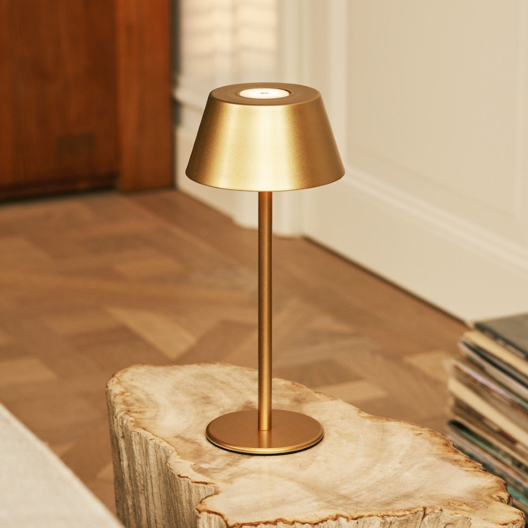 Milou Gold - Table lamp without Cable l Modern, Design & 3 Light modes