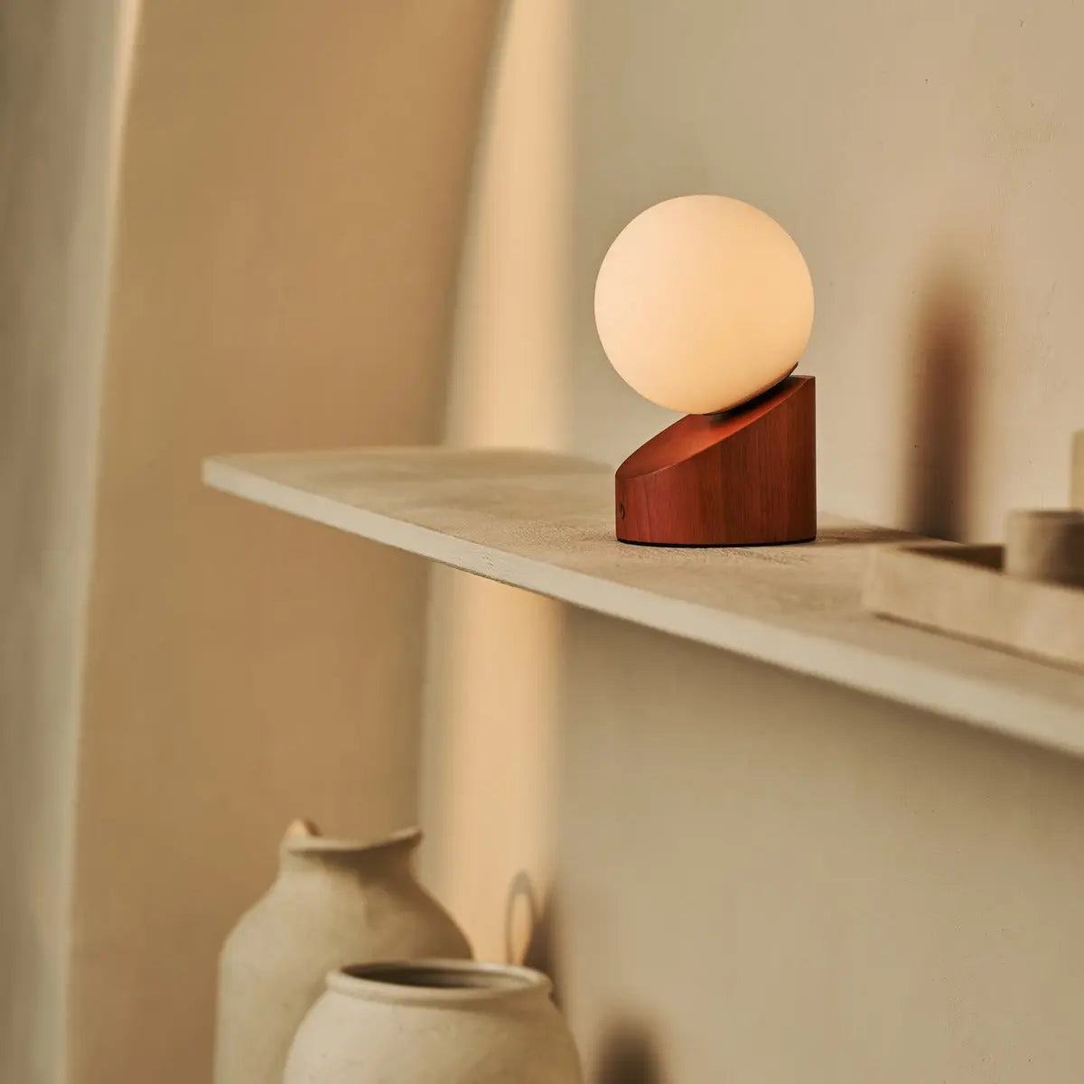 Morris Chestnut Brown Stylish Rechargeable Lamp – Cordless, Dimmable, Eco-Friendly Design