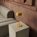 Hugo Amber Yellow Rechargeable Iron Table Lamp - Dimmable, Stylish & Cordless Tavellio