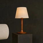 Nova Chestnut Brown Lamp with Wooden Base | Stylish Living Room & Bedroom Lighting Tavellio