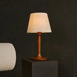 Nova Chestnut Brown Lamp with Wooden Base | Stylish Living Room & Bedroom Lighting Tavellio