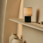 Onoda Black / Nero Marquina – Marble Rechargeable Table Lamp – With Linen Interchangeable Lampshade & Rechargeable Design