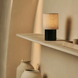 Onoda Black / Nero Marquina – Marble Rechargeable Table Lamp – With Linen Interchangeable Lampshade & Rechargeable Design