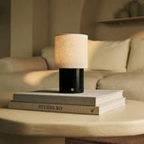 Onoda Black / Nero Marquina – Marble Rechargeable Table Lamp – With Linen Interchangeable Lampshade & Rechargeable Design