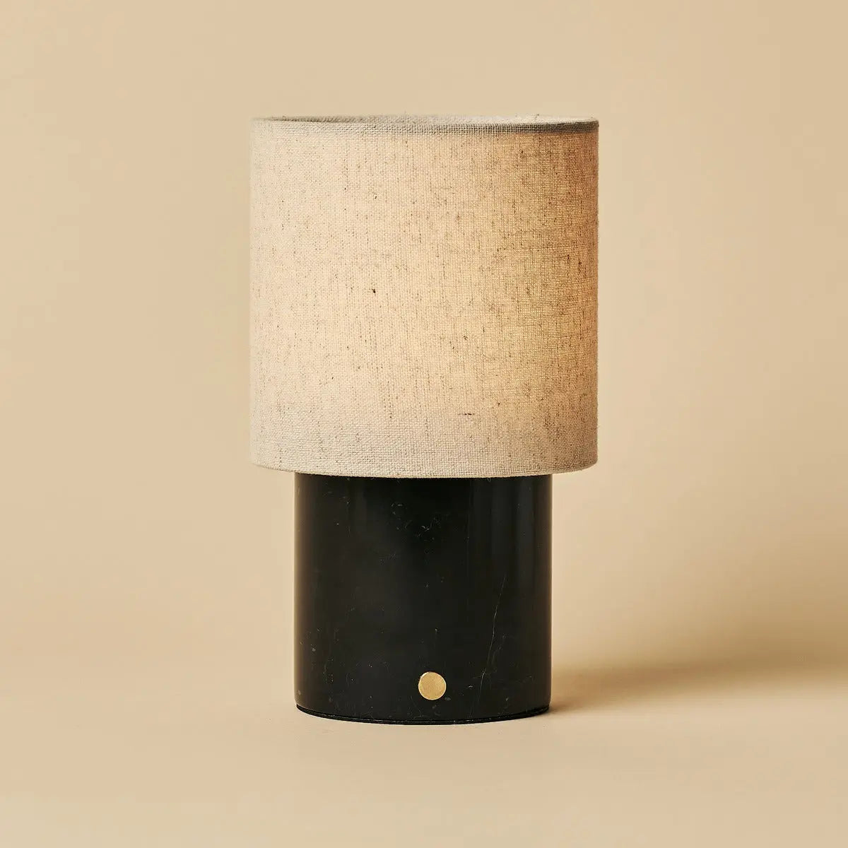 Onoda Black / Nero Marquina – Marble Rechargeable Table Lamp – With Linen Interchangeable Lampshade & Rechargeable Design