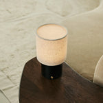 Onoda Black / Nero Marquina – Marble Rechargeable Table Lamp – With Linen Interchangeable Lampshade & Rechargeable Design