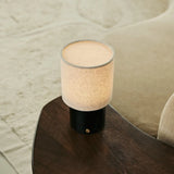 Onoda Black / Nero Marquina – Marble Rechargeable Table Lamp – With Linen Interchangeable Lampshade & Rechargeable Design