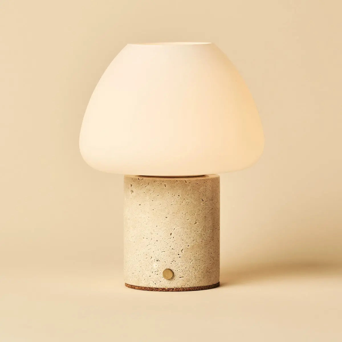 Ostade Beige, Akku-Tischleuchte Travertin