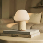 Ostade Beige / Travertino Classico – Unique Travertine Rechargeable Table Lamp with 3 Light Colors & Dimming Function