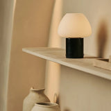 Ostade Black / Nero Marquina – Unique Marble Rechargeable Table Lamp with 3 Light Colors & Dimming Function