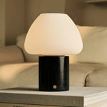 Ostade Black / Nero Marquina – Unique Marble Rechargeable Table Lamp with 3 Light Colors & Dimming Function